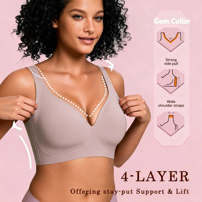 Women’s Wireless Deep V Push-Up Bralette — Ultra-Comfortable T-Shirt Bra