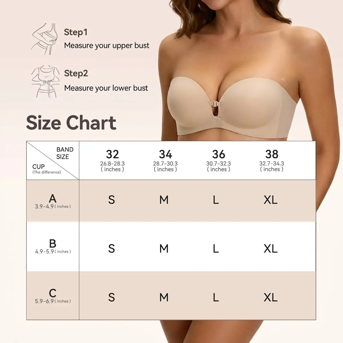 Seamless Front Closure Bra With Adjustable Straps