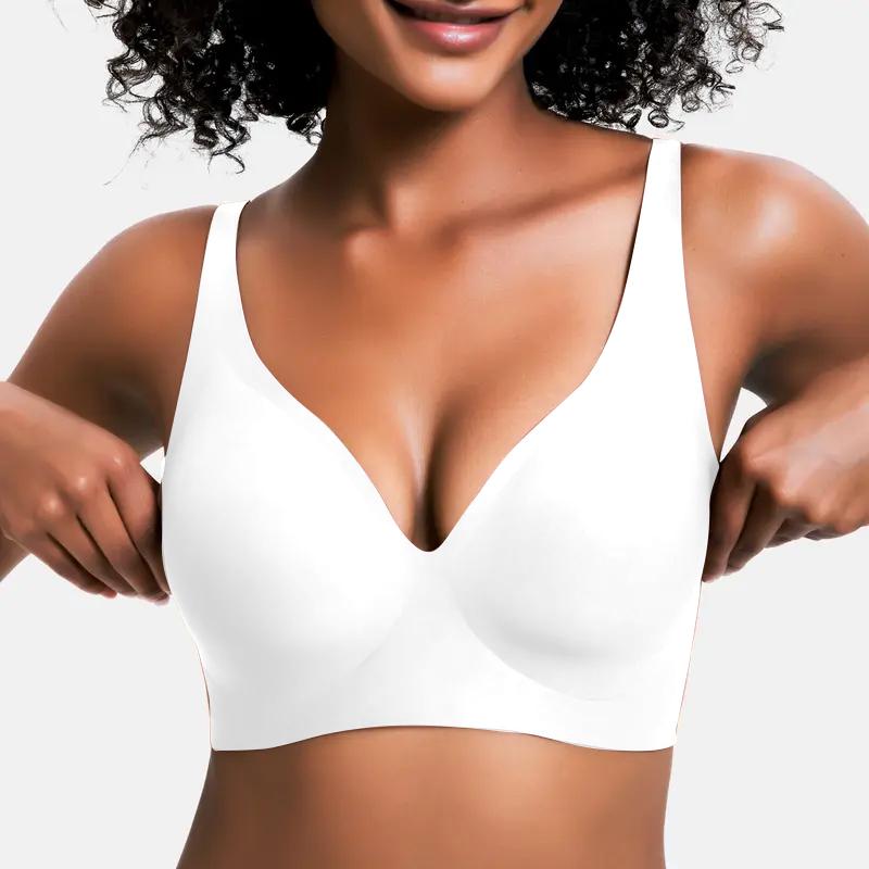Women’s Wireless Deep V Push-Up Bralette — Ultra-Comfortable T-Shirt Bra