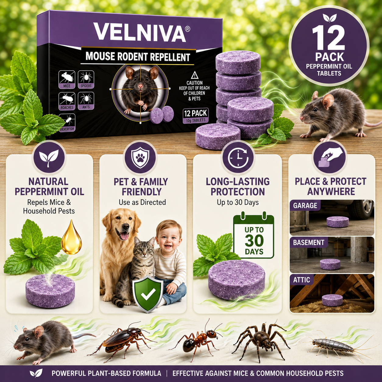 LAST DAY SALE 50%OFF💥Natural NO-MICE Mint Repellent