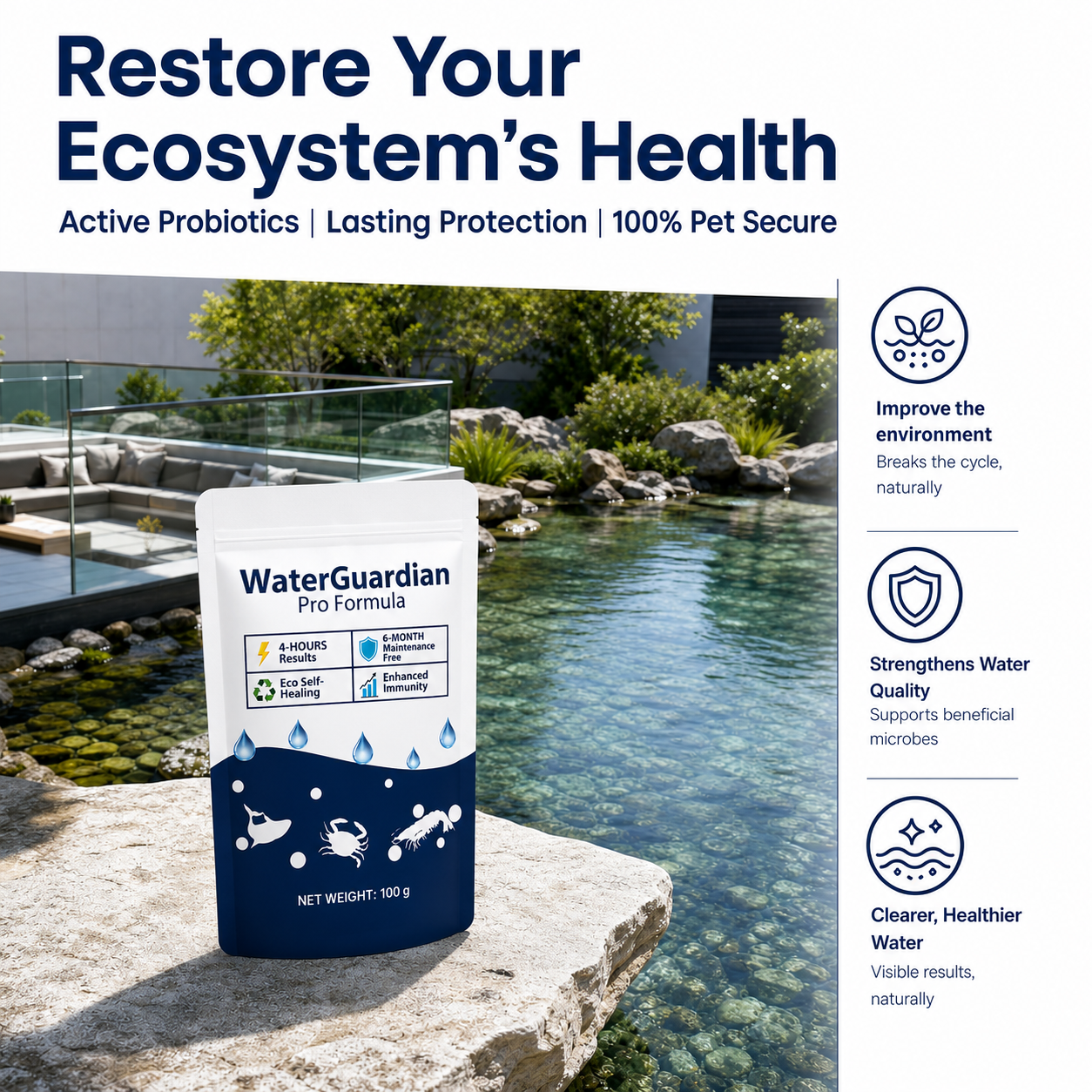 Velniva® WaterGuardian Pro Formula | Dual Bio-Restoration Water Clarifier