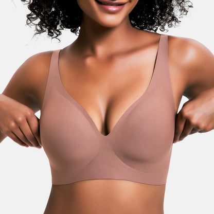 Women’s Wireless Deep V Push-Up Bralette — Ultra-Comfortable T-Shirt Bra