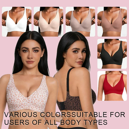 Women’s Wireless Deep V Push-Up Bralette — Ultra-Comfortable T-Shirt Bra