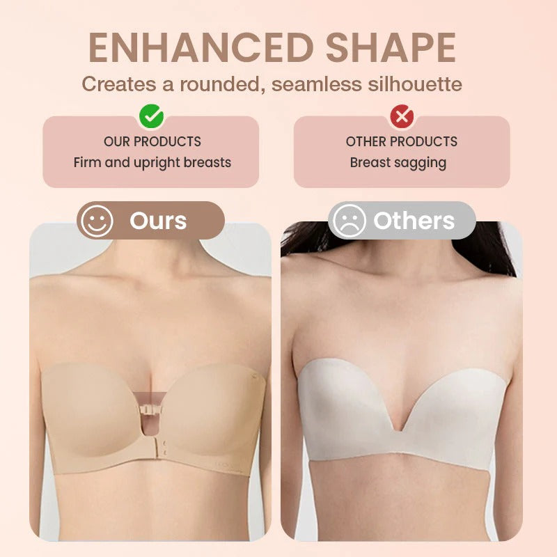 Seamless Front Closure Bra With Adjustable Straps