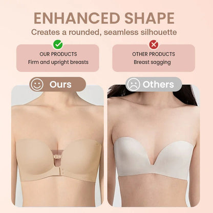 Seamless Front Closure Bra With Adjustable Straps